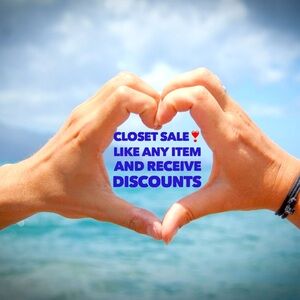 Closet sale! Like any items and I will send over a discount + discount s…